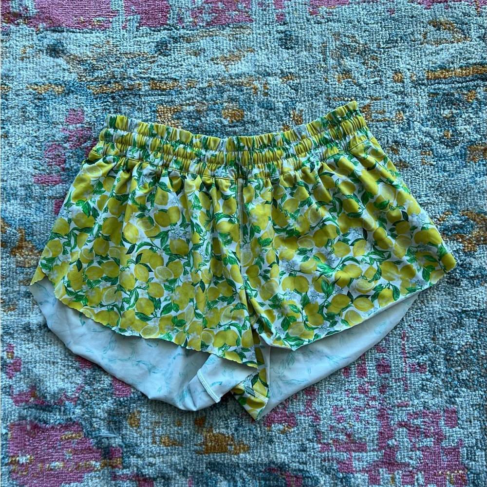 Lululemon Athletica Lemon Print Athletic Shorts